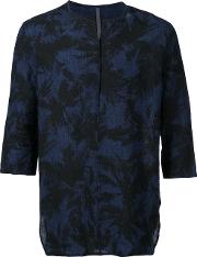 Tropical Print Shirt Men Linenflaxcotton 2, Blue