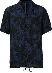 Tropical Print Shortsleeved Shirt Men Cottonlinenflax 4, Blue