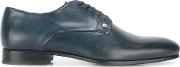 Derby Shoes Men Leather 7.5, Blue