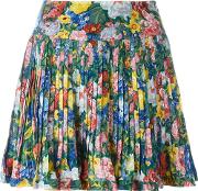 Pleated Floral Skirt 