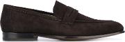 Classic Penny Loafers Men Leathersuede 7, Brown