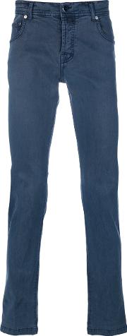 Kiton Regular Fit Jeans Men Cottonspandexelastanelyocell 31, Blue 