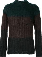 Kolor Striped Knit Sweater Men Nylonmohairwool 1, Green 