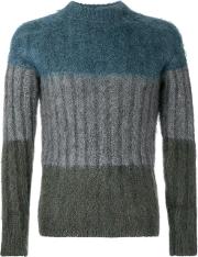 Kolor Striped Knit Sweater Men Nylonmohairwool 3, Grey 