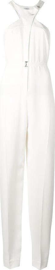 Belted Jumpsuit Women Silk 44, Women's, White
