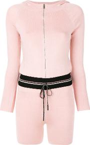 Hooded Track Style Playsuit 