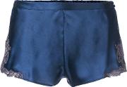 Lace Insert Shorts Women Silkpolyamidepolyesterviscose 4, Blue