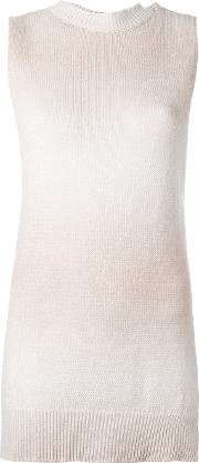 Lamberto Losani High Neck Knitted Tank Women Linenflaxviscosecashmere S, Nudeneutrals 