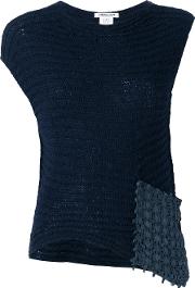 Woven Patch Tank Women Cottonsuedepolyamidecashmere S, Blue