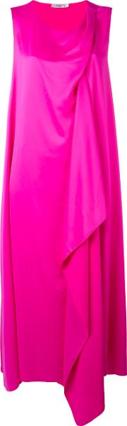 Asymmetric Dress Women Polyester 38, Pinkpurple