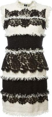 Mixed Tweed Lace Dress Women Silkcottonacrylicwool 40