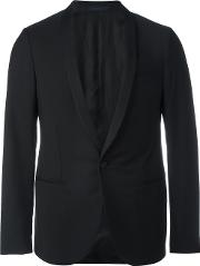 One Button Tuxedo Jacket Men Silkpolyestercuprowool 50, Black
