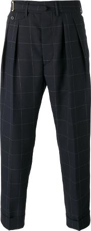 Cropped Tailored Trousers Men Cottonwool 50, Blue