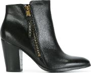 Zipped Ankle Boots Women Leatherrubber 41, Black