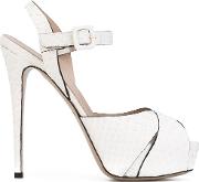 Platform Stiletto Sandals Women Leatherpitone Moluro 40, White
