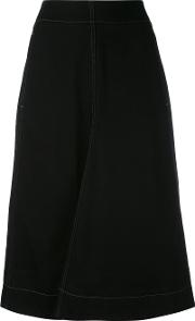A Line Denim Skirt Women Cotton 38, Black