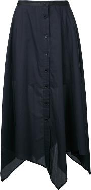Buttoned Long Skirt Women Cotton 40, Women's, Black