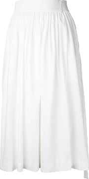 High Waisted Midi Skirt Women Cotton Xs, White