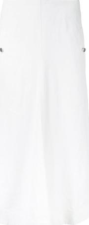 Long Flared Skirt Women Linenflax 34, White