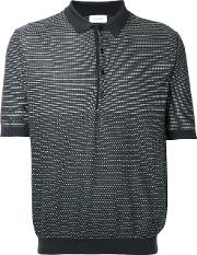 Patterned Polo Shirt Men Cottonpolyurethanecashmere M, Grey