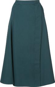 Wrap Style A Line Mid Length Skirt 