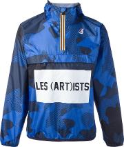 Les Art Ists Les Art Ists Logo Print Jacket Unisex Polyester L, Blue 