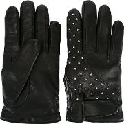 Studded Gloves Men Leathercashmere L, Black