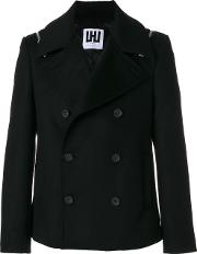Les Hommes Urban Double Breasted Jacket Men Polyamidepolyesterviscosewool 52, Black 