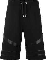 Stripe Detail Shorts Men Cotton M, Black