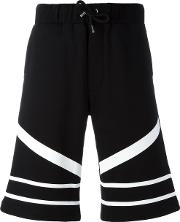 Striped Bermuda Shorts Men Cotton S, Black