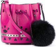 Mini 'daliah' Crossbody Bag Women Fox Furlamb Skinbos Taurus One Size, Women's, Pinkpurple