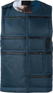 Lateral Opening Gilet Men Polyester M, Blue