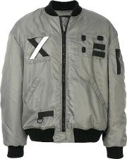 Letasca Cross Detail Bomber Jacket Men Cottonpolyester Xl, Grey 