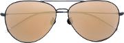 Ann Demeulemeester Aviator Sunglasses Unisex Silvertitanium One Size, Black