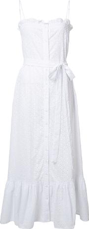 Button Up Printed Dress Women Cotton Ii, White