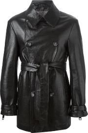 Belted Jacket Men Leathermink Fur M, Black