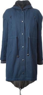 Hooded Coat Women Cottonmink Furnylon M, Women's, Blue