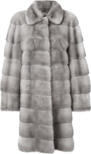 Mosko Coat Women Mink Fur M, Grey