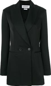Loewe Fitted Blazer Jacket Women Cottonpolyesterspandexelastanewool 36, Black 
