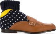Sock Boot Loafers Men Calf Leatherleatherwool