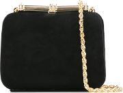 Gold Chain Clutch Bag Women Suede One Size, Women's, Black