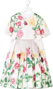 Floral Print Pleated Dress 
