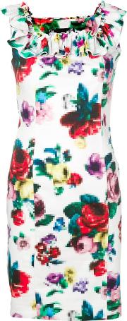 Floral Pixel Print Dress 