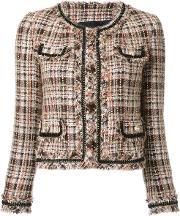 Classic Tweed Jacket Women Lambs Wool 36, Women's, Brown