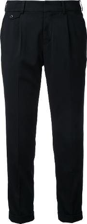 Cropped Tailored Trousers Women Polyesterpolyurethanerayon 34, Black