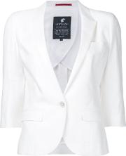 Short Sleeved Blazer Women Cottonlinenflaxtencel 36, White