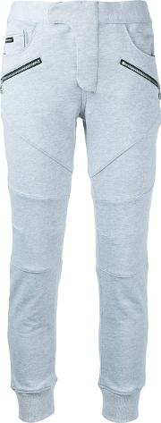 Zip Pocket Track Pants Women Cotton 36, Grey