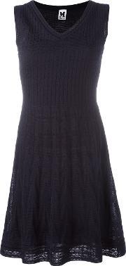 Knitted Mini Dress Women Cottonpolyesterviscose 40, Women's, Blue