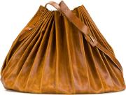 Large Bucket Shoulder Bag Women Leather One Size, Brown