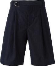Belted Shorts Men Cottonviscosevirgin Wool 52, Blue